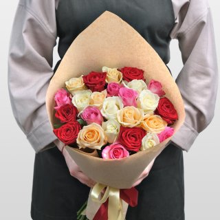Букет разноцветных Роз 60 см