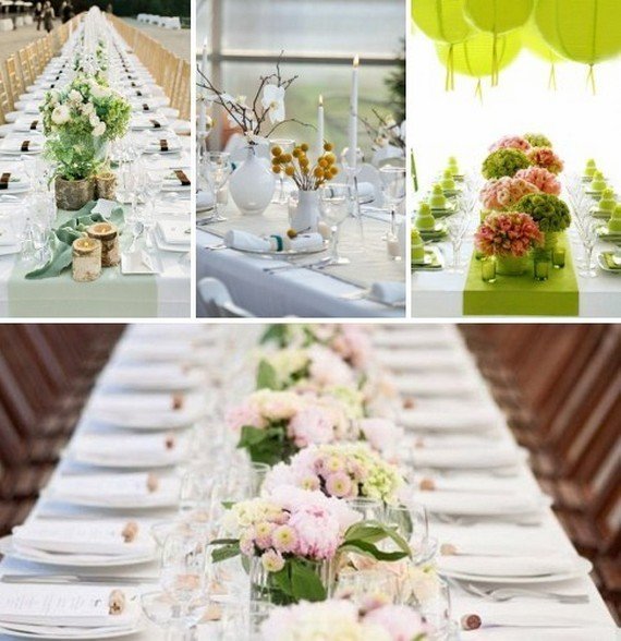 Украшение цветами столов для гостей