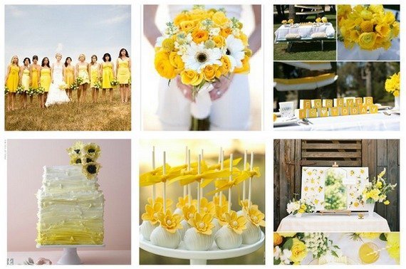 Свадьба в желтом цветочном оформлении