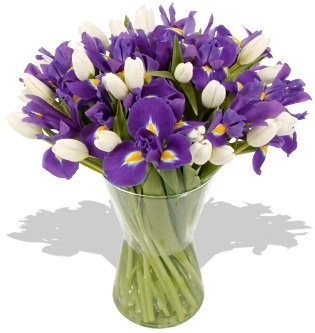 Букет из Ирисов и Тюльпанов «Лунный вальс»