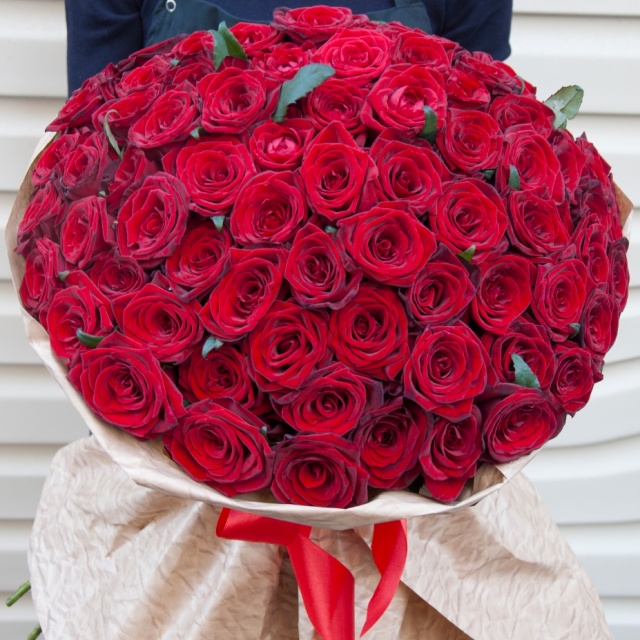 Букет из Роз 80 см «Поцелуй страсти»