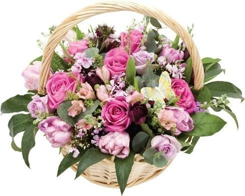 Композиция из Роз, Тюльпанов и Альстромерий «Пробуждение природы»