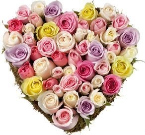 Композиция из разноцветных Роз «Признание»