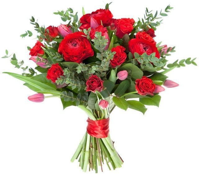 Букет из Ранункулюсов, Роз и Тюльпанов «Арктур»