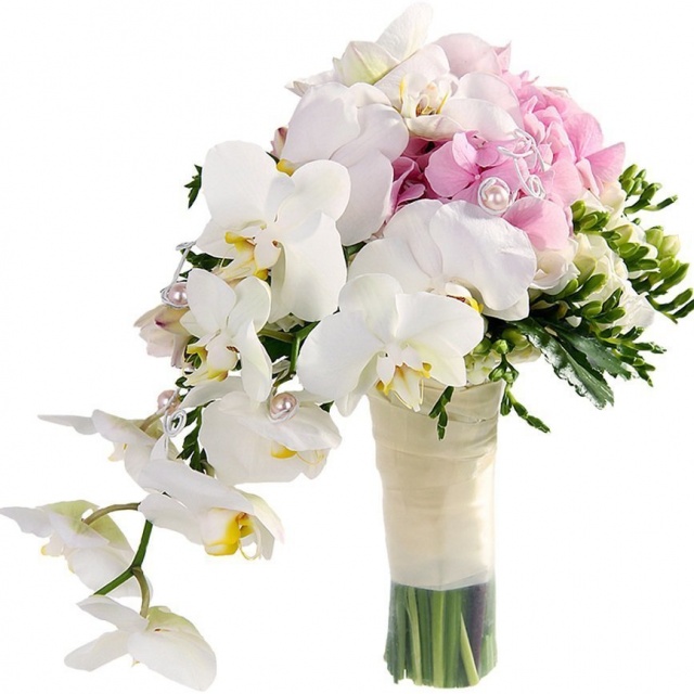 Букет из Орхидеи, Гортензии и Фрезий «Лина»