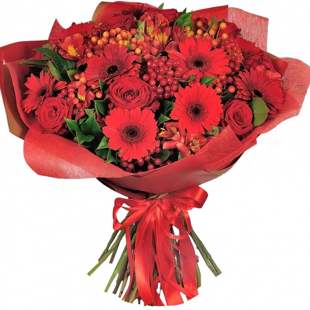 Букет из Роз, Альстромерий и Гермини «Алина»