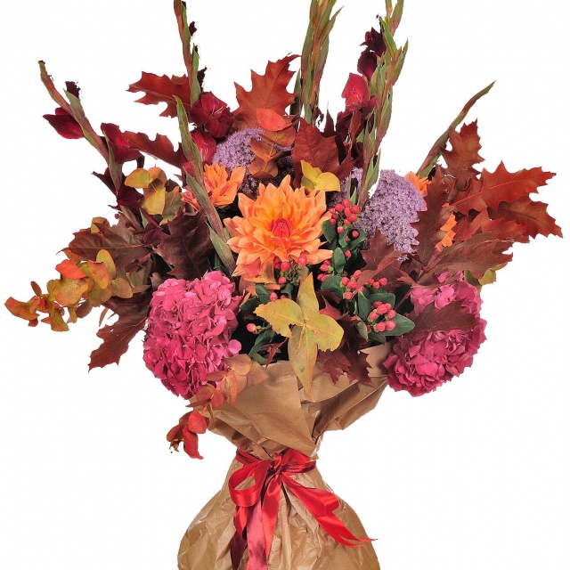 Букет из Георгин, Гортензий и Гладиолусов «Неповторимая осень»