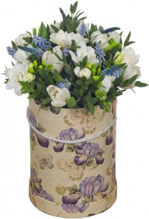 Коробка с Тюльпанами, Мускари, Фрезий 