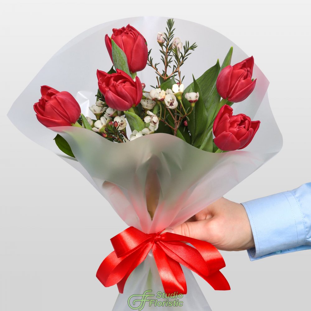 Букет из Тюльпанов и Хамелациума «Метрополь» Букет из Тюльпанов и Хамелациума «Метрополь»