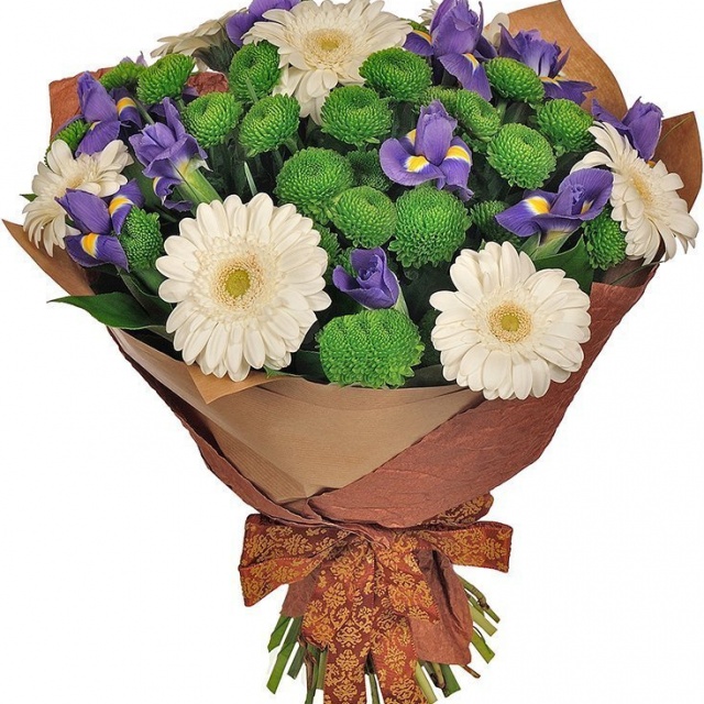 Букет из Хризантем и Гермини «Дыхание августа»