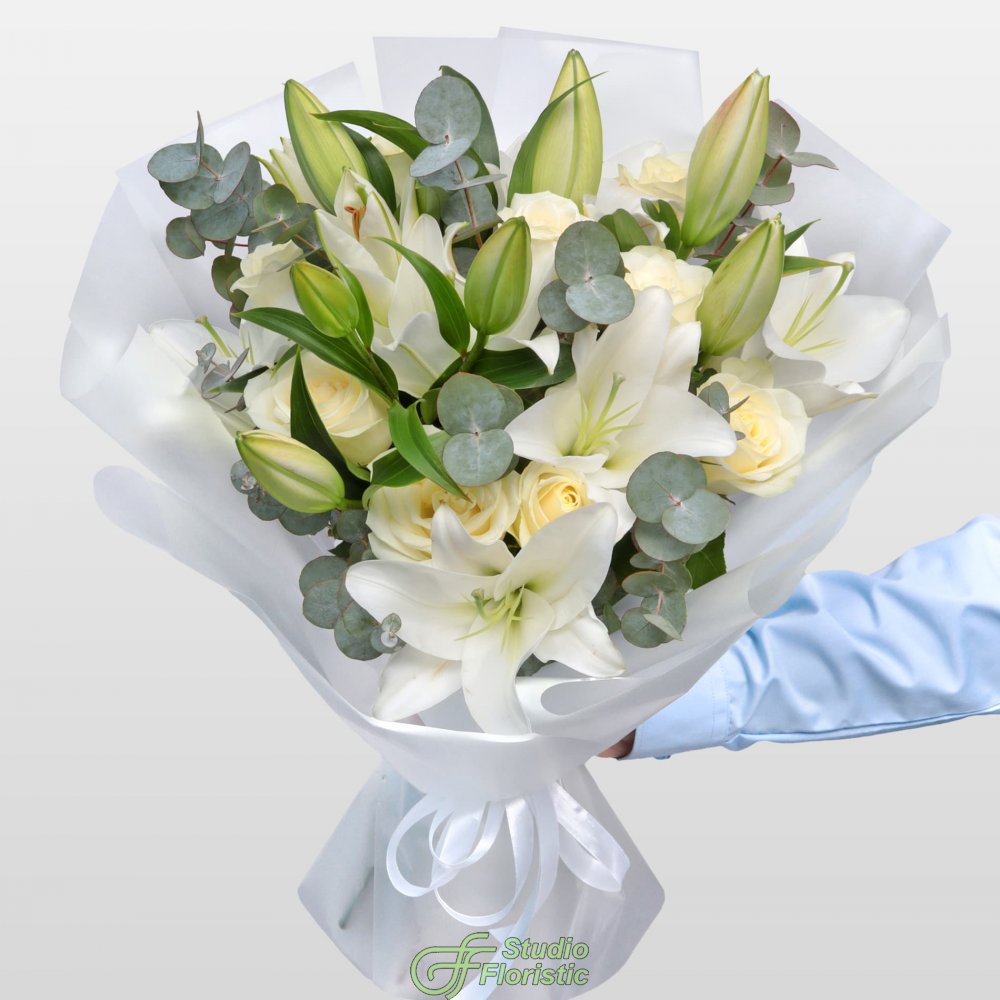 Букет из Роз и Лилий «Ангел чувств» Букет из Роз и Лилий «Ангел чувств»