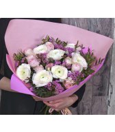Букет из Ранункулюсов, Кустовой розы Букет из Ранункулюсов, Кустовой розы