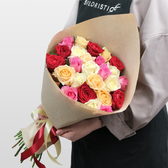 Букет разноцветных Роз 60 см