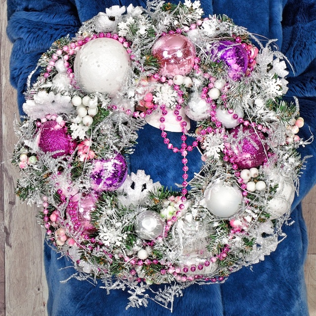 Новогодний венок «Морозный закат»