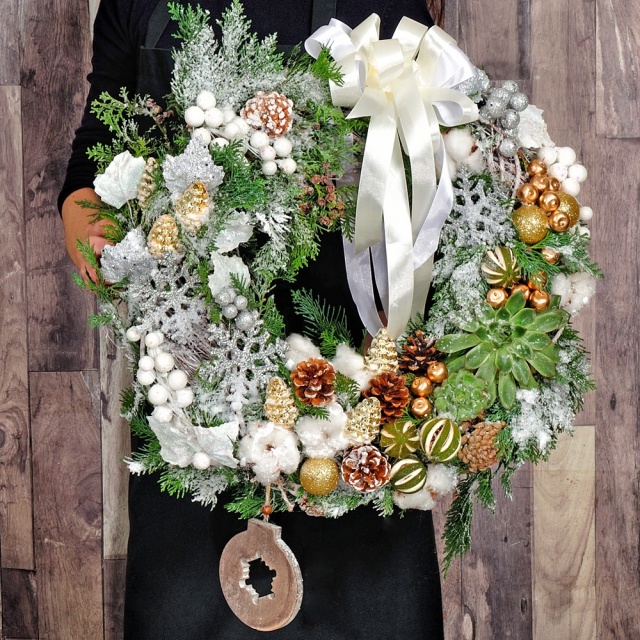 Рождественский венок из Нобилиса «Северный уют»