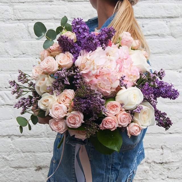 Букет из Сирени и Гортензий «Винтаж»