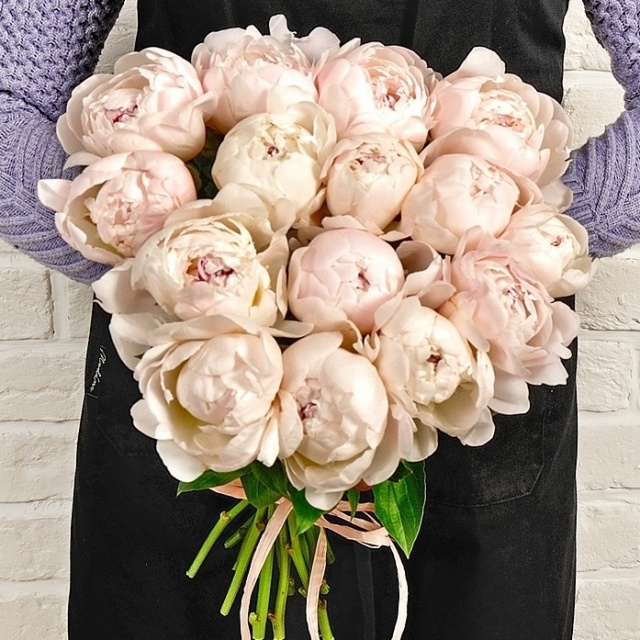 Букет из нежно-розовых Пионов «Фестива»