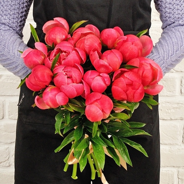 Букет из Пионов «Коралловый бум»