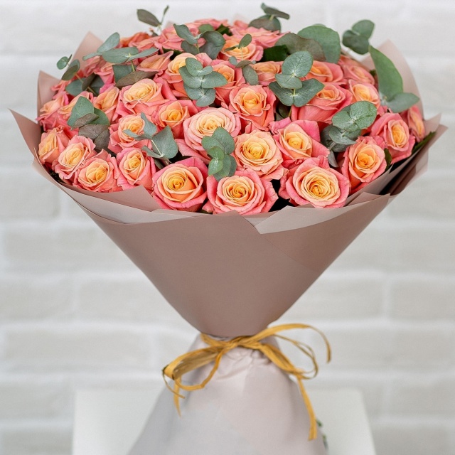 Букет из Роз 60 см «Голландский персик»