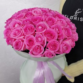 Розовая роза 60 см