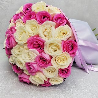 Роза 60 см нежный микс