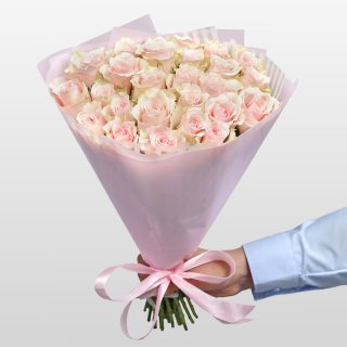Роза 40 см Кения нежно-розовая