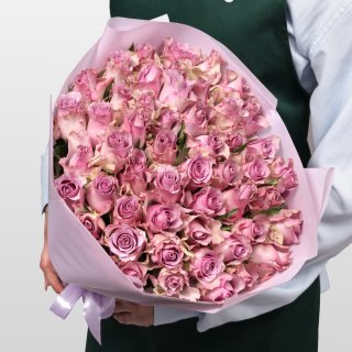 Роза 40 см Кения сиреневая 51 шт