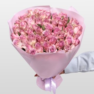 Роза 40 см Кения сиреневая 51 шт