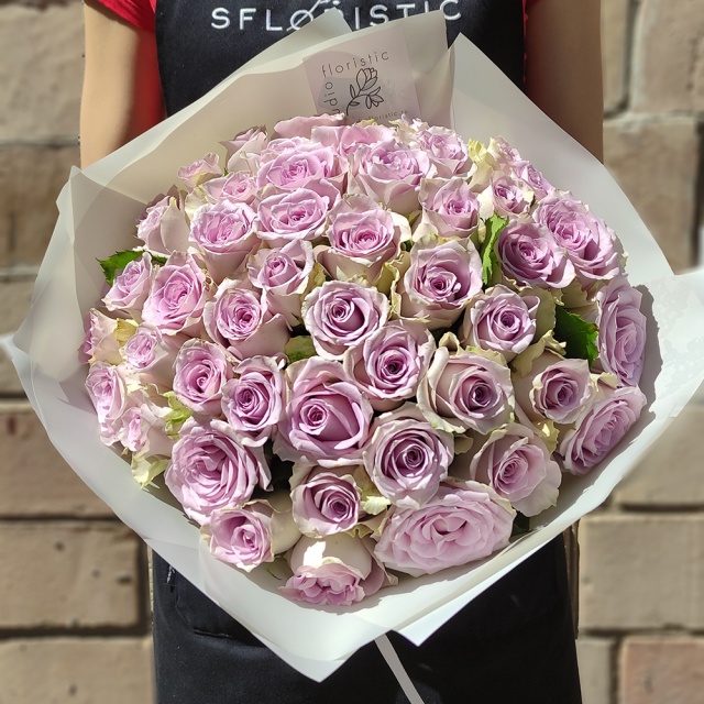 Роза 40 см Кения сиреневая 51 шт