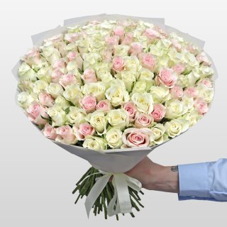 Роза Кения нежный микс 101шт 40 см