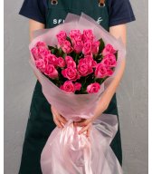 Роза Кения розовая 25шт 40 см