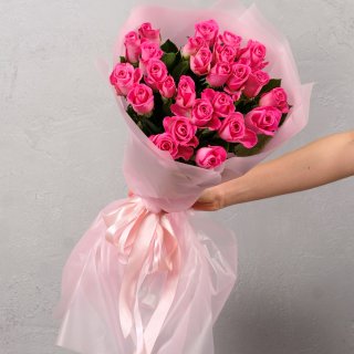 Роза Кения розовая 25шт 40 см