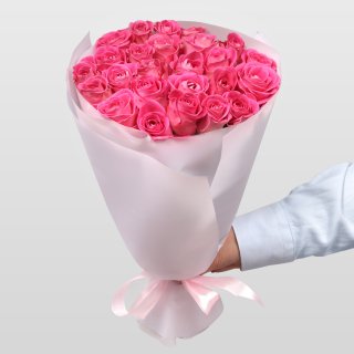 Роза Кения розовая 25шт 40 см