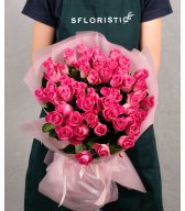 Роза Кения розовая 51шт 40 см
