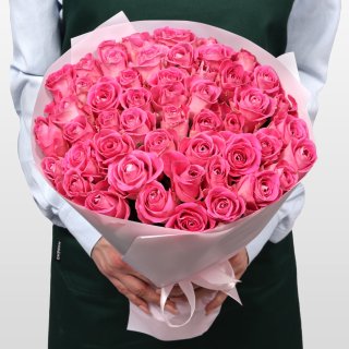 Роза Кения розовая 51шт 40 см