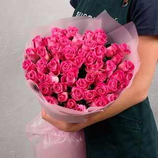 Роза Кения розовая 51шт 40 см