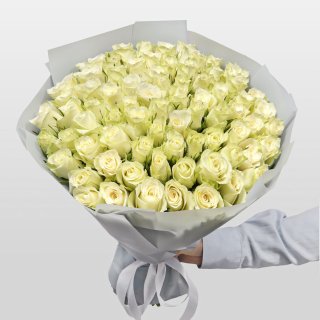 Роза Кения белая 75шт 40 см