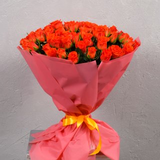 Роза Кения оранжевая 75шт 40 см