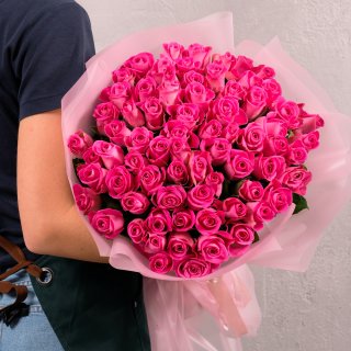 Роза Кения розовая 75шт 40 см