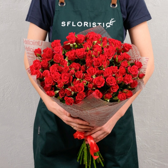 Роза кустовая Красная 25шт 60см