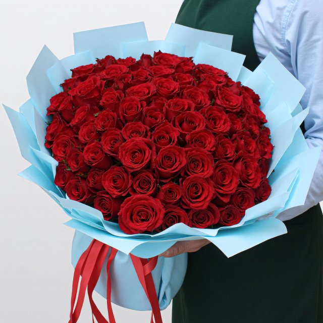 Роза Кения красная-2 101шт 40 см