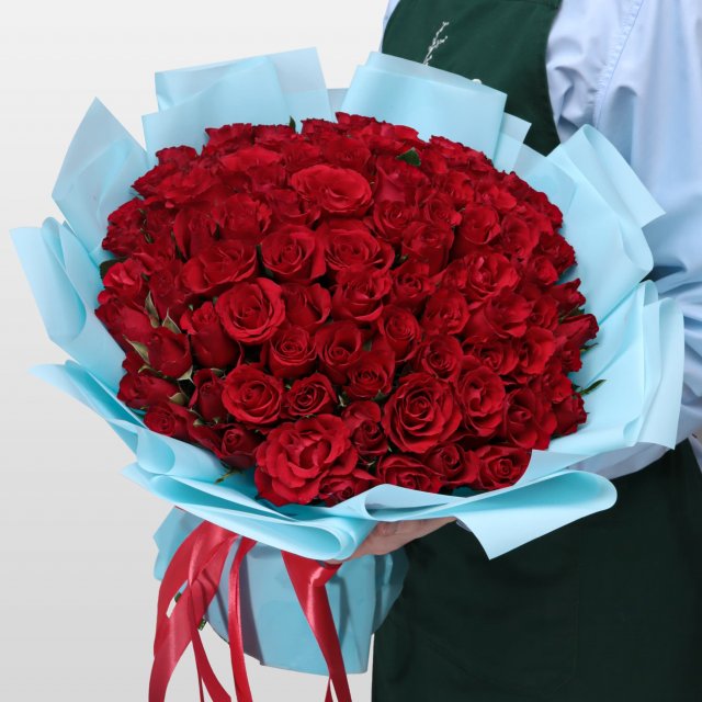 Роза Кения красная-2 101шт 40 см