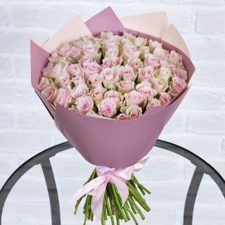 Роза Кения Розовая 101шт 40 см