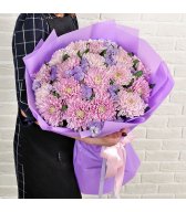 Букет из розовых хризантем 