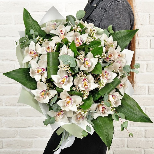 Букет из белых Орхидей «Эрида»