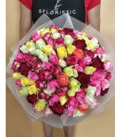 Роза Кения разноцветный микс 101шт 40 см