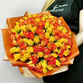 Роза Кения желто-оранжевый микс 2 101шт 40 см