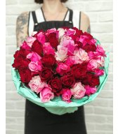 Роза Кения красно-розовый микс 101шт 40 см