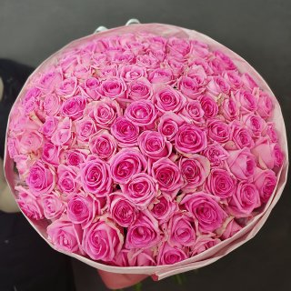Букет из розовых роз 101 шт 80 см
