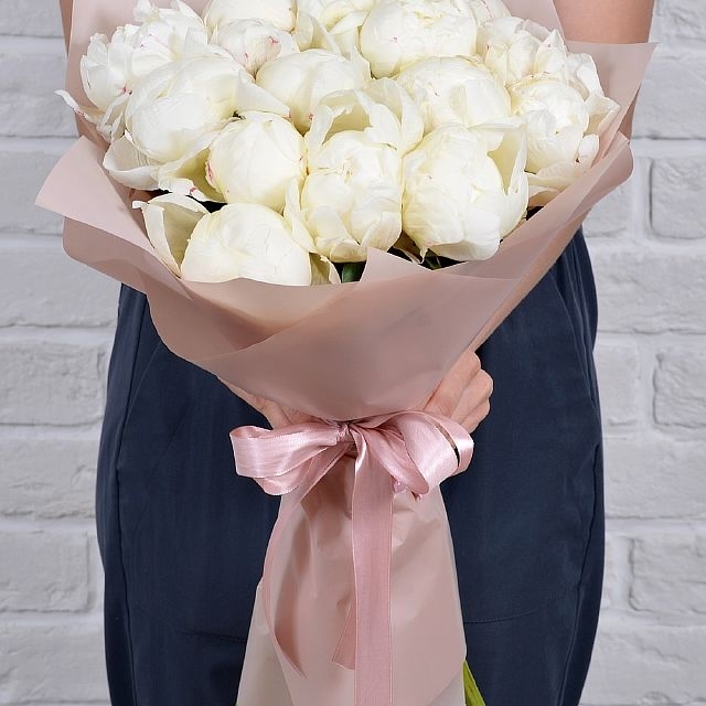 Букет из белых Пионов «Белый ангел» 15шт. Букет из белых Пионов «Белый ангел» 15шт.